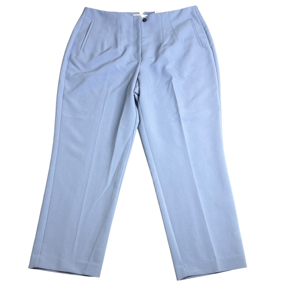 Nine West Womens Tapered High Rise Pants Brandy Blue Size 18 NWT (Flaw)